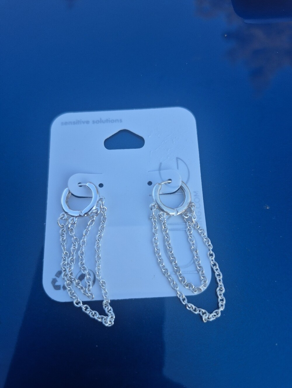 Claire's Silver Multi-Chain Hoop Drop Earrings
